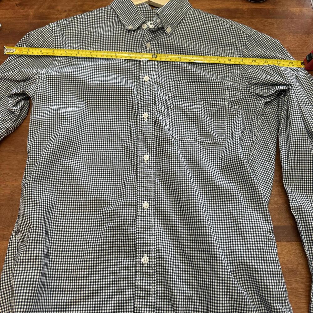 Uniqlo Small Checkered Button Up Shirt, Black/White, Mens - Picture 8 of 9